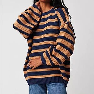 Free People Links Striped Pullover Sweater